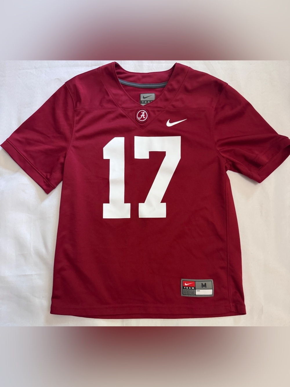 Like New Nike Alabama Crimson Tide NCAA Football Jersey #17 Red Youth Boys Med